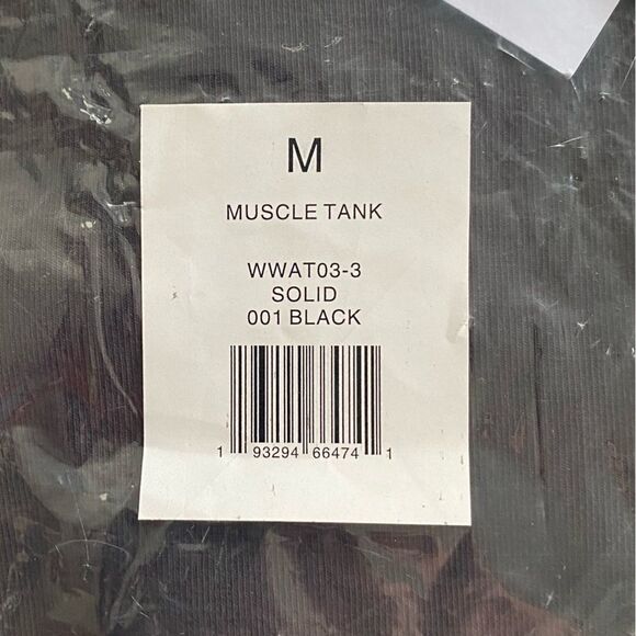 WeWoreWhat Cropped Muscle Tank Solid Black Size Medium NWT - Picture 6 of 7